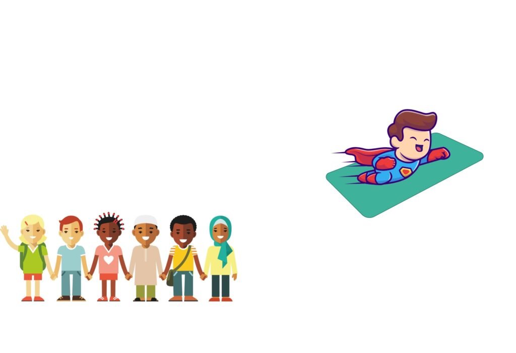 nens i nenes jugant al Joc del Superman