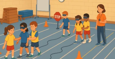 Relleus cooperatius amb corda guia