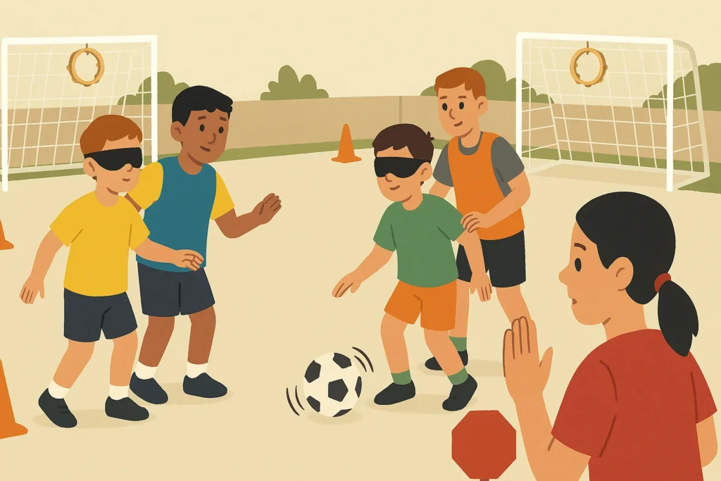 Mini-gol sonor cooperatiu