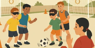 Mini-gol sonor cooperatiu